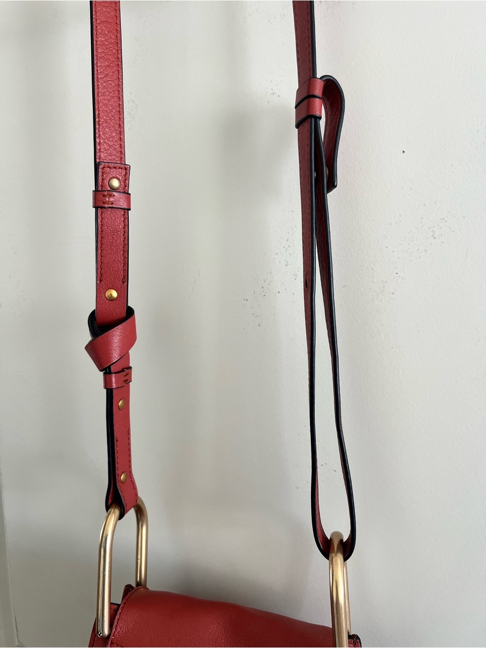 ✨🤎 Chloé Hudson Mini Fringe Tassel Crossbody Bag Burgundy Leather & Suede Boho - Picture 11 of 11